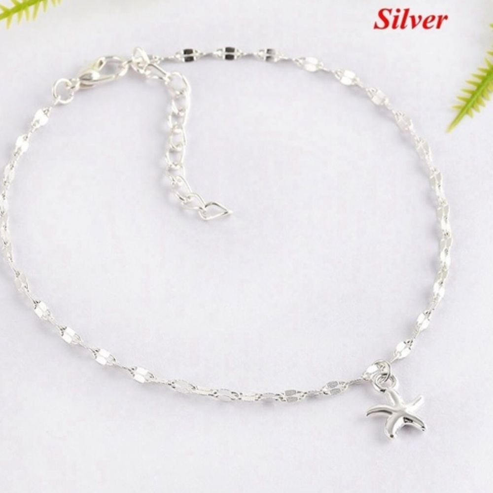 SILVER PLATED STARFISH ANKLE BRACELET